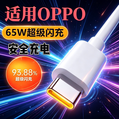适用OPPOFindX9/X8S/X7/X6/X5/x3数据线超级闪充65W快充typec车载