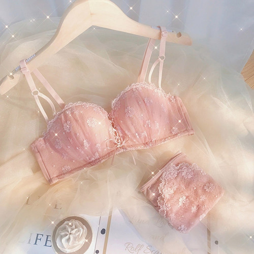 小雏菊夏季无肩带聚拢少女文胸罩