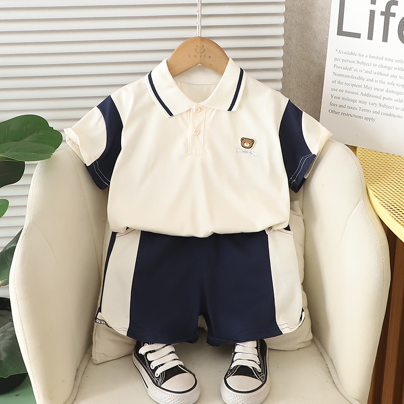 洋气小宝宝POLO衫两件套夏季