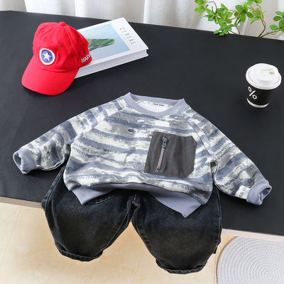 男童秋装卫衣套装2026新款儿童长袖衣服洋气宝宝春秋季圆领两件套