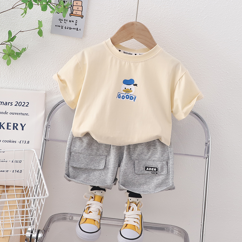 男童短袖帅气两件套夏季婴儿衣服