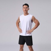 休闲宽松圆领砍袖 冰丝运动健身速干背心透气跑步训练无袖 男士 夏季