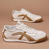 真皮华夫小白鞋 阿甘鞋 休闲透气板鞋 男士 运动跑步潮鞋 鬼家德训男鞋