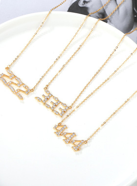 ins风天使数字项链女热搭个性项饰欧美热卖设计感时尚气质锁骨链