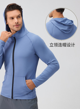 男士秋冬运动外套拉链立领健身服长袖速干跑步健身训练外套31610