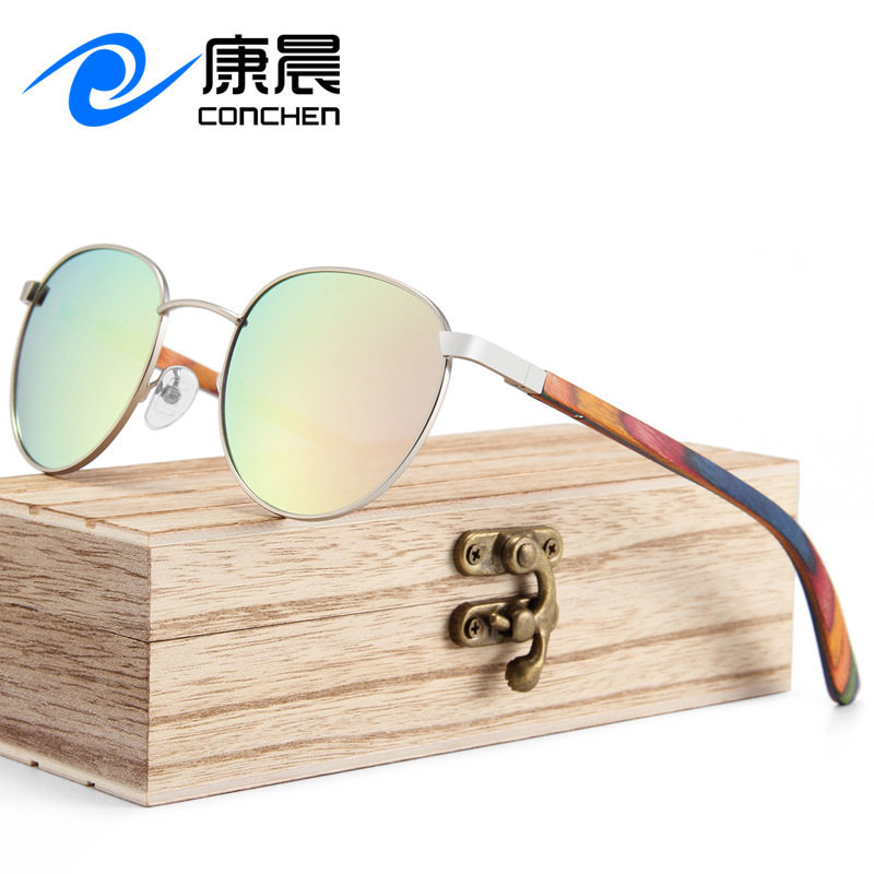 经典小框竹木眼镜时尚木腿金属墨镜女防紫外线偏光太阳镜,ZIPPO/瑞士军刀/眼镜,太阳眼镜,淘宝优惠券,粉丝福利购,淘宝优惠卷