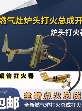 90度带铜管炉头 煤气炉配件 然气灶 打火器 带铜管点火总成配件