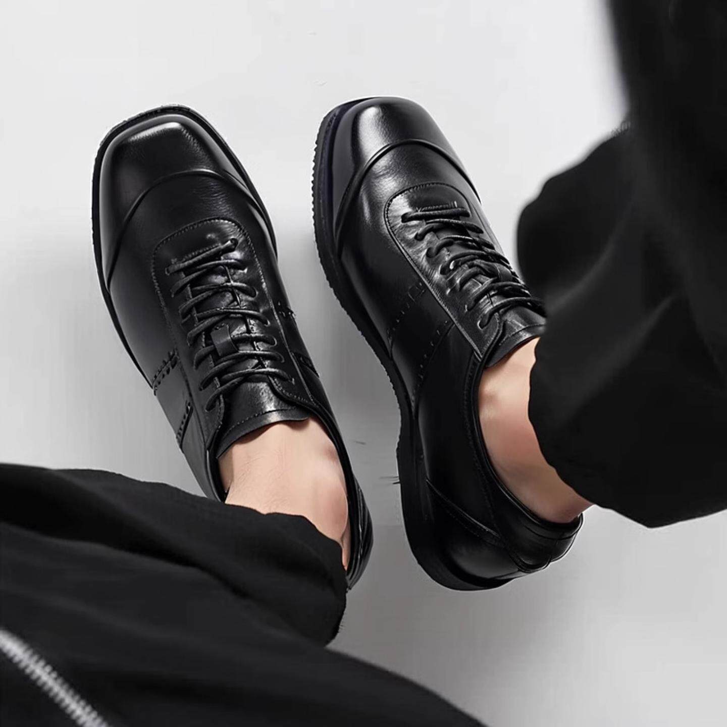 拳击鞋男通勤极简德训鞋休闲鞋运动足球浅口黑色训练鞋