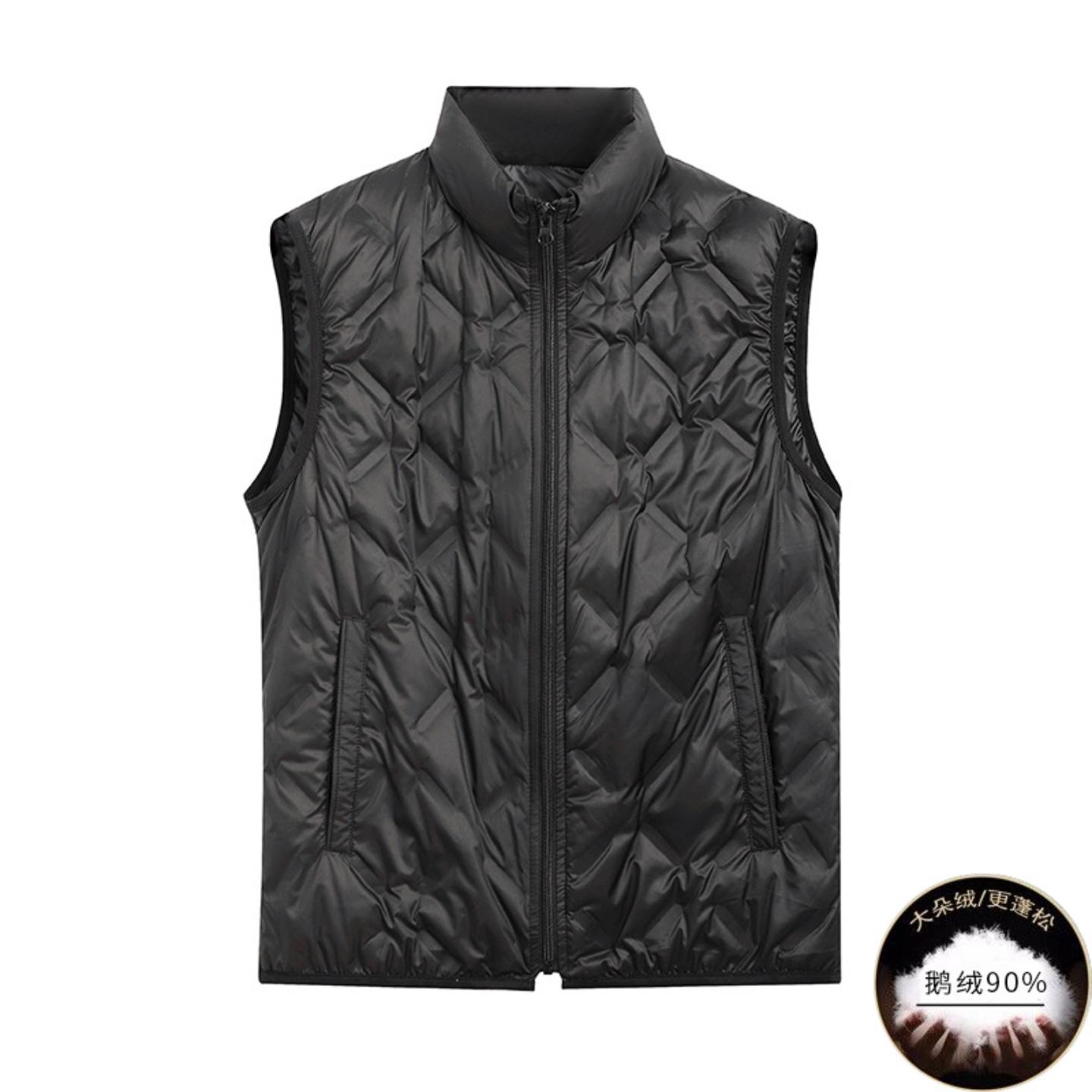 普洛克正品服秋冬90鹅绒保暖马甲青年羊毛大衣内搭袖单穿羽绒外套