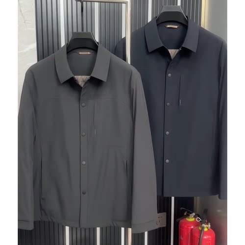 普洛克新款 鹅绒羽绒服男装中青年翻领单排扣商务休闲外套秋冬薄2