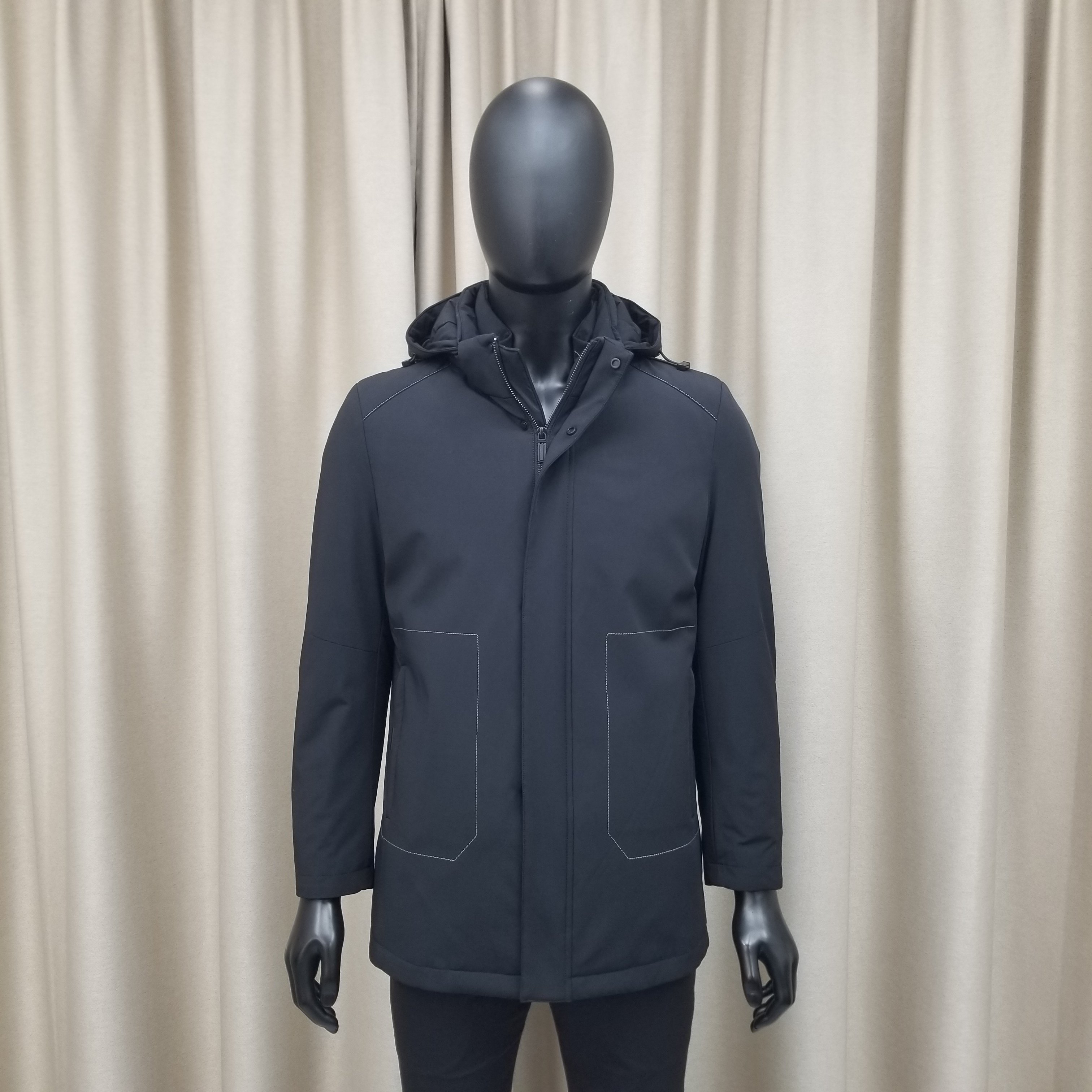 普洛克男装新款 白鹅绒带帽羽绒服加厚中老年冬外套商务上衣夹克2