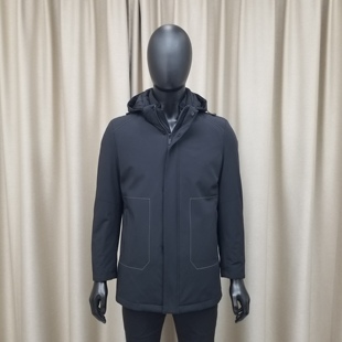 普洛克男装新款 白鹅绒带帽羽绒服加厚中老年冬外套商务上衣夹克2