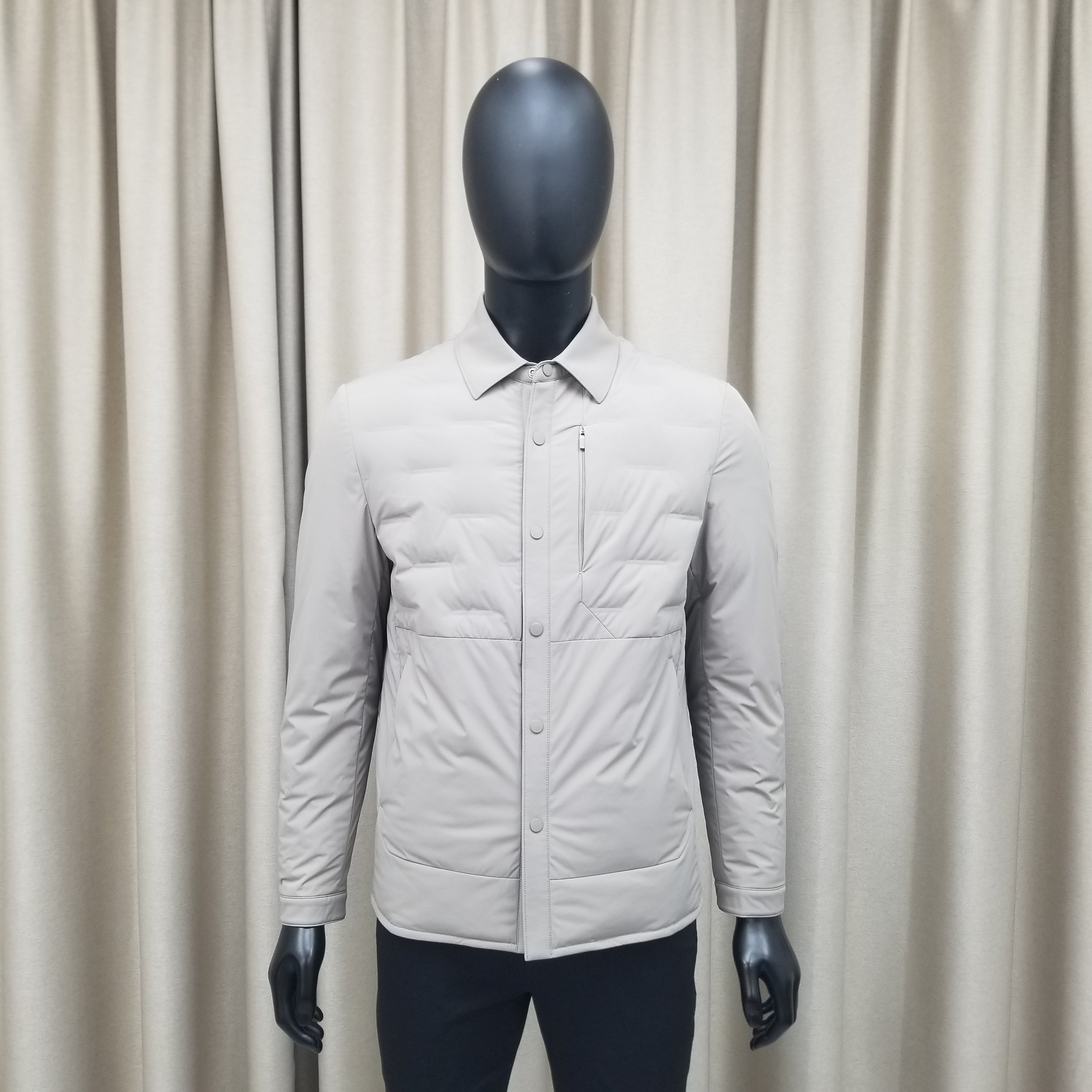 普洛克男装新款 中老年翻领秋冬羽绒服外套商务休闲白鹅绒上衣2