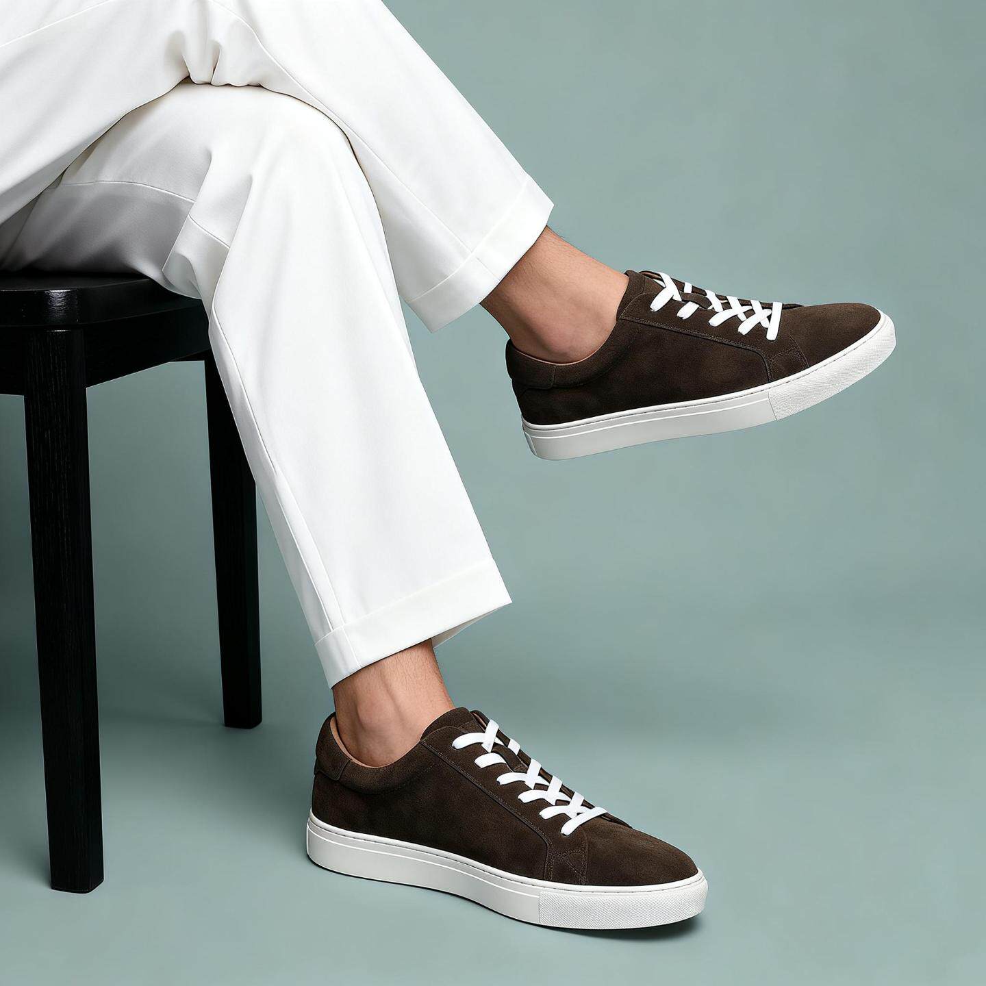 男鞋休闲鞋低帮皮鞋真皮黑色翻毛皮运动撞色板鞋夏季