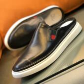 普洛克正品 一件 男潮流懒人后跟板鞋 供欧洲站男鞋 真皮包头半拖鞋