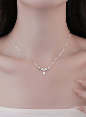 999纯银麦穗项链女款高级感轻奢小众2024新款银饰毛衣链生日礼物