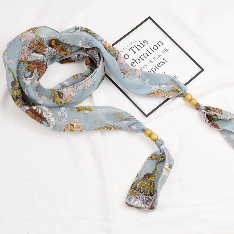 新品时尚女士雪纺飘带 蝴蝶结打结女宽腰带 配裙裤 装饰围巾腰封