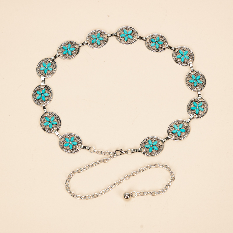 松花石腰链绿松石镶嵌时尚腰带