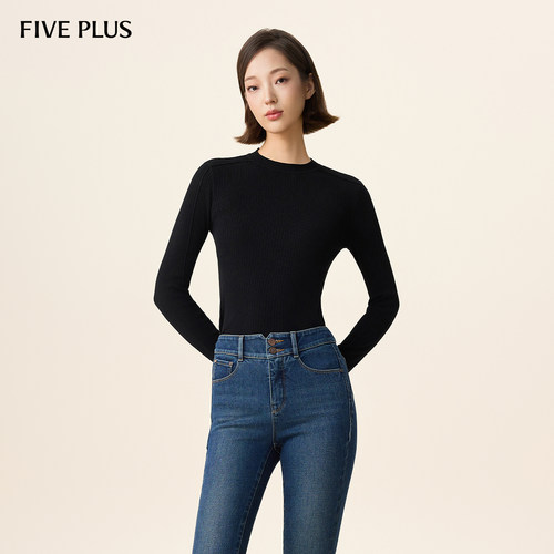 FIVEPLUS通勤绵羊毛混纺针织衫