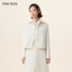 FIVE PLUS小香风羊毛外套女优雅通勤翻领夹克静奢