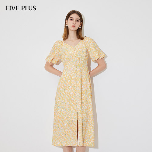 FivePlus高腰碎花连衣裙