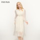 女春装 FIVE PLUS连衣裙雪纺绣花浪漫度假风波嬉风小白裙2026新款