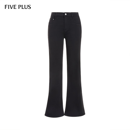 FIVE PLUS四面弹牛仔裤女高腰通勤复古喇叭长裤子