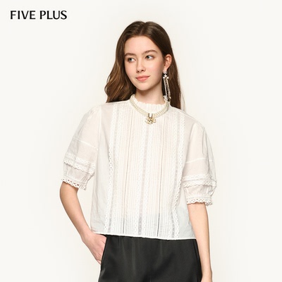 FIVEPLUS法式花边领泡泡袖衬衫