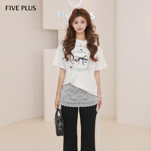 FIVEPLUS蝴蝶结印花T恤