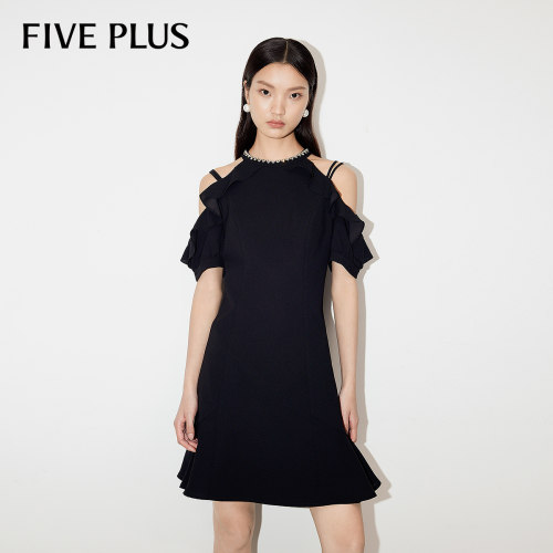 FIVEPLUS小黑裙连衣裙