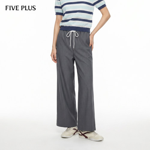 FIVEPLUS蕾丝拼接慵懒风长裤