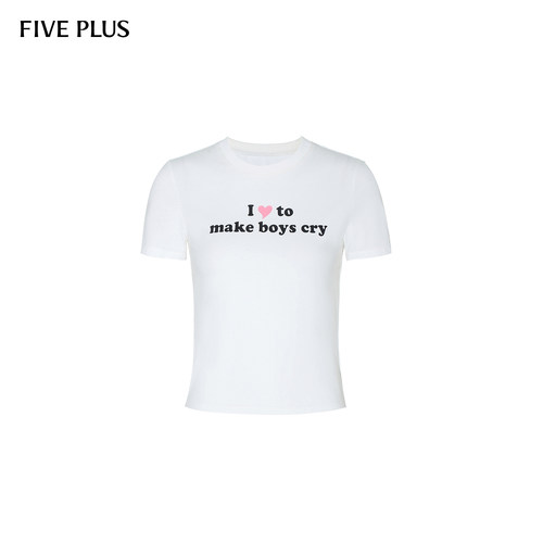 字母标语小众短袖FivePlus