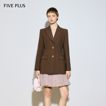FIVE PLUS收腰长袖洋气时尚两件套西装吊带连衣裙女装26春新品