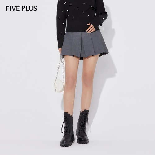 FIVEPLUS通勤纯色a字裙