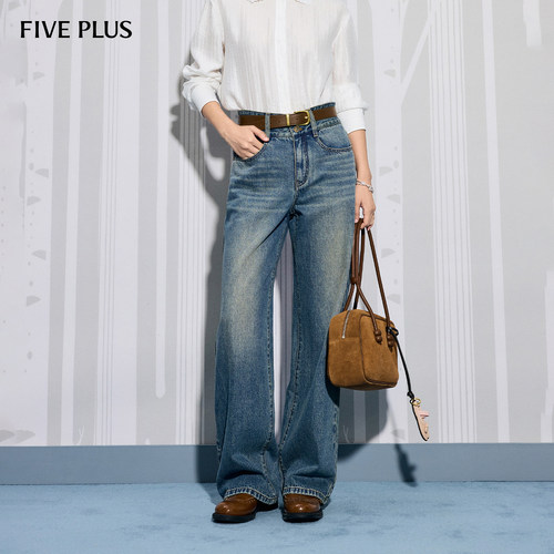 FIVEPLUS直筒牛仔长裤
