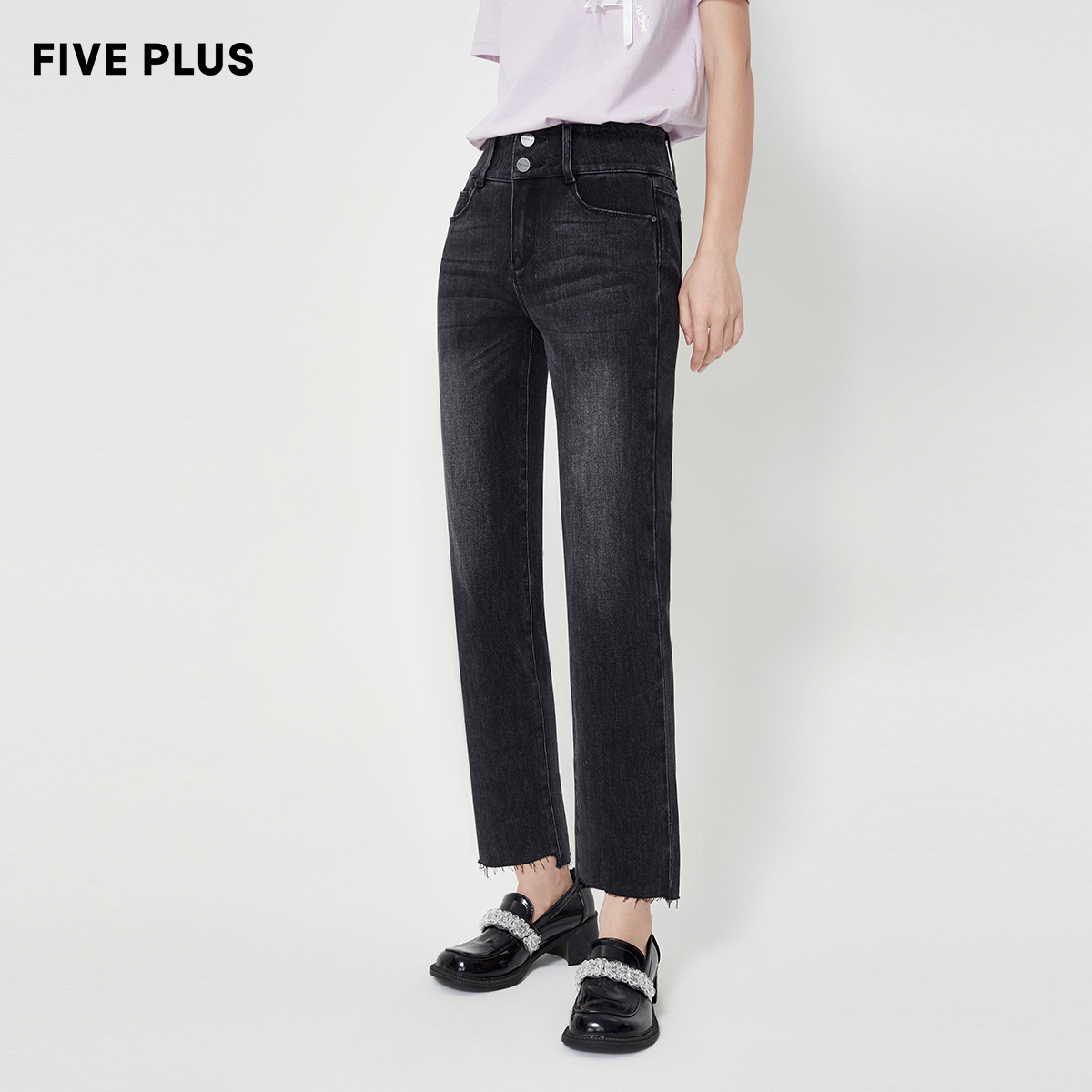 FivePlus直筒裤高腰收腹S裤