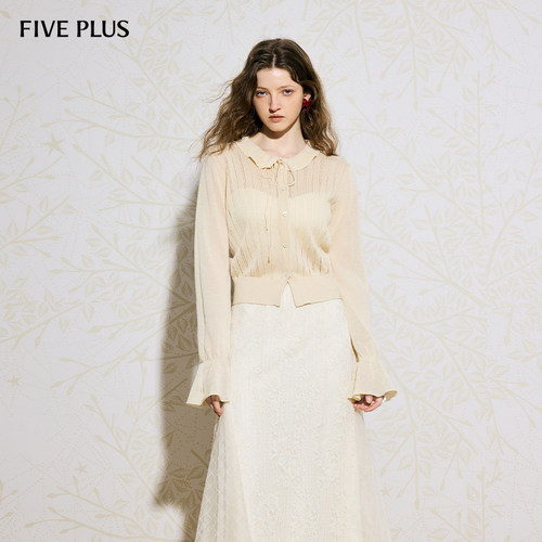 FIVE PLUS摩登甜酷修身复针织开衫26春新品