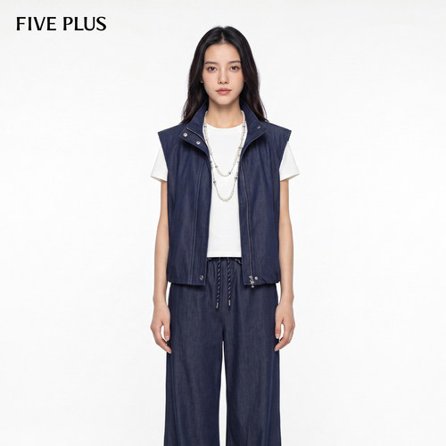 FIVEPLUS立领宽松短款马甲