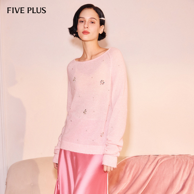 【明星同款】FIVE PLUS软糯羊毛针织衫女马海毛套头衫