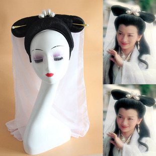 新白娘子假发成人儿童女白素贞头套观世音小青蛇发髻许仙帽子反串