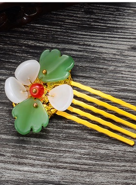 古风琉璃花瓣旗袍汉服cos发饰品