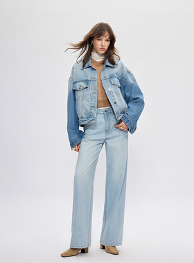 2025新款秋季直筒牛仔裤女高腰显瘦爆款超火裤子女士