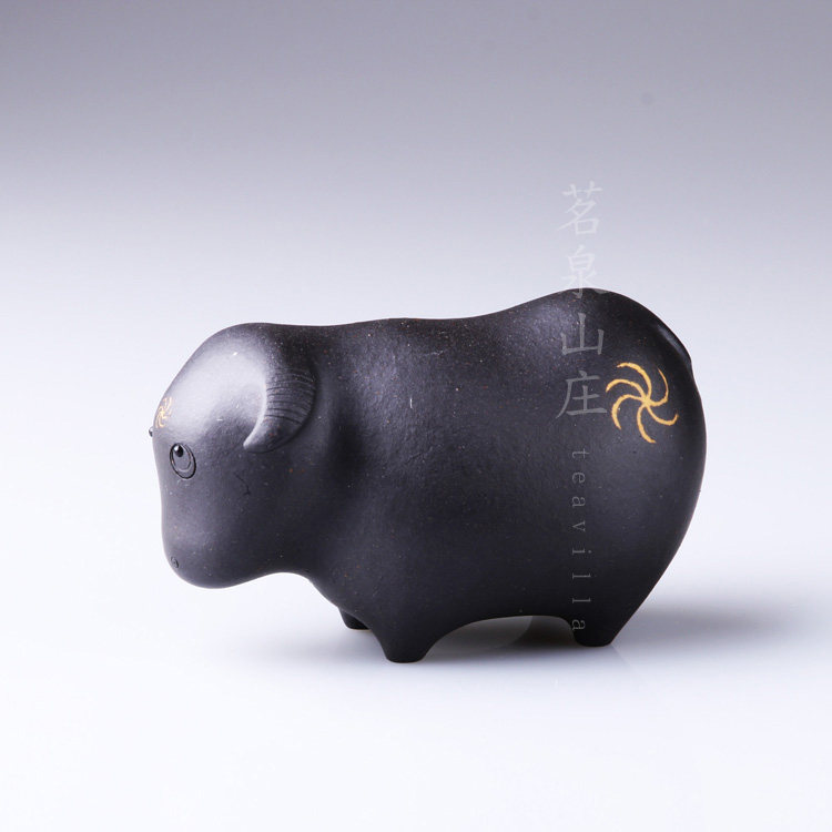 宜兴 张爱成 舞狮人 牛 紫砂茶宠 茶道摆件 茶玩
