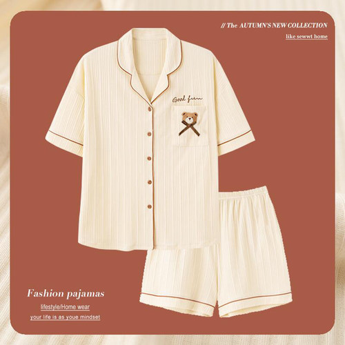 俞兆林夏季纯棉短裤薄款家居服