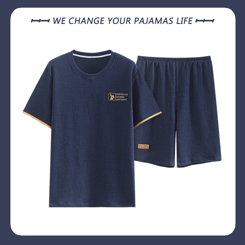 北极绒睡衣男士夏季纯棉短袖短裤休闲家居服夏天薄款全棉两件套装