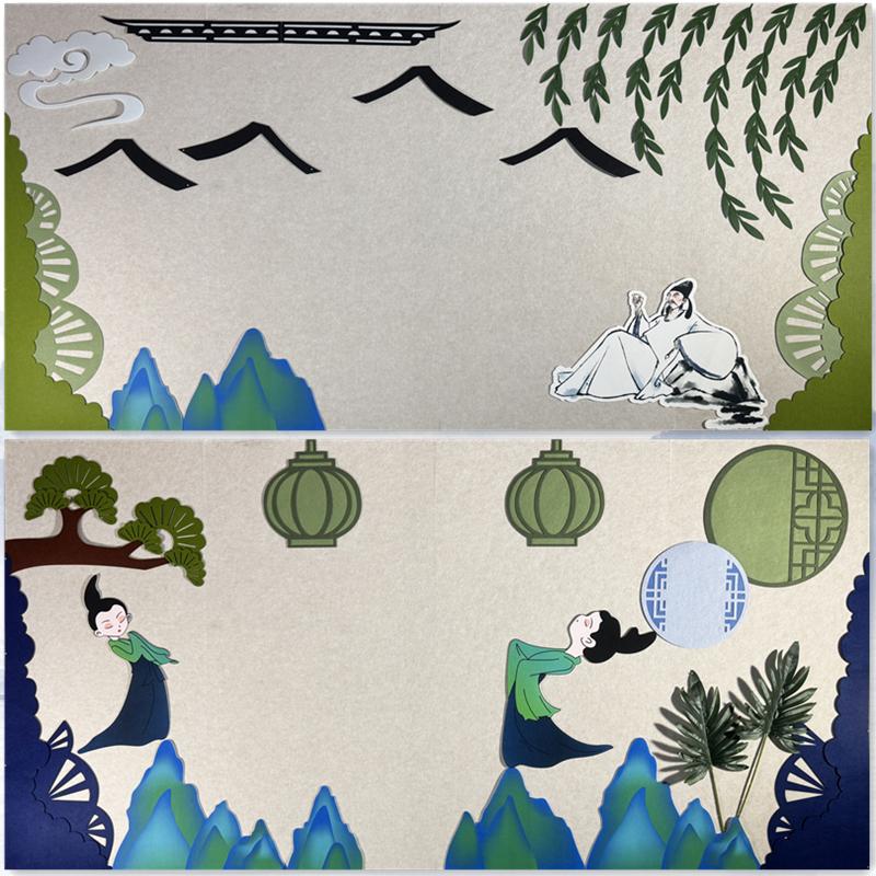 幼儿园环创装饰材料国风黑板报