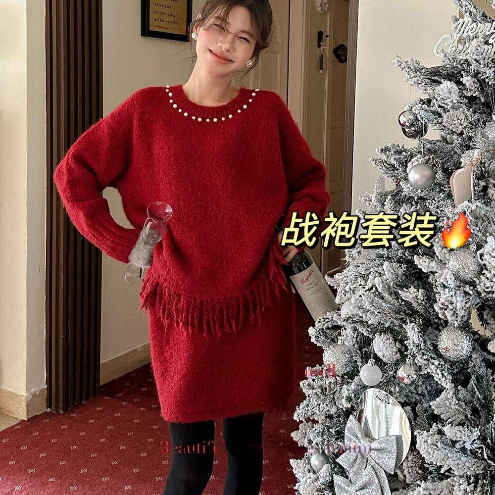 约会战袍加厚毛衣套装