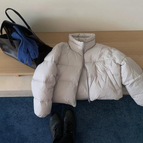 Hazel直销2024秋冬新款韩国原单egg立领白鸭绒羽绒服面包服