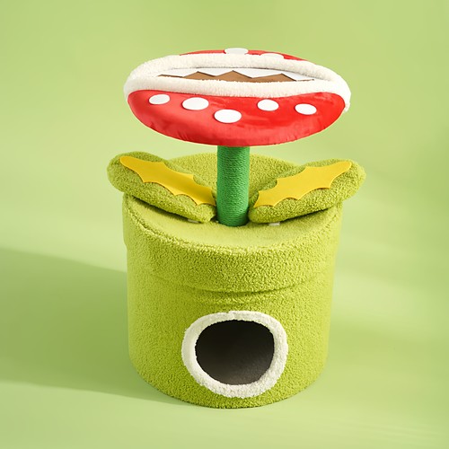 猫爬架冬季保暖圆形猫窝毛绒猫窝搞怪造型猫咪屋宠物用品四季通用