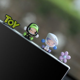 泡泡玛特汽车屏幕摆件车载中控台显示屏装 饰用品玩偶车内饰品公仔